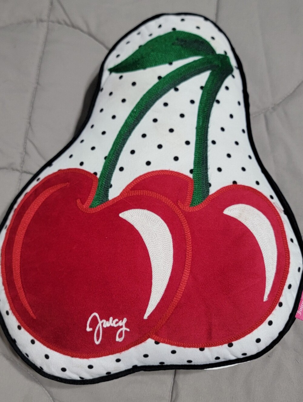 Juicy Couture Polka Dot Cherry 16" Decorative Pillow